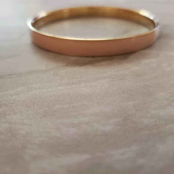 💕 Vintage 2000's 00's Y2K J.Crew Light Peach Enamal Skinny Bangle Bracelet 💕 - Picture 2 of 8